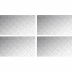 4-delt Aluminium Checker Plader - Skridsikre Trappetrin | Størrelse: 90x50 cm | Farve: Sølv
