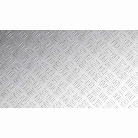 4-delt Aluminium Checker Plader - Skridsikre Trappetrin | Størrelse: 90x50 cm | Farve: Sølv