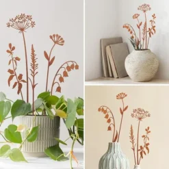 5-delt metalblomster havepinde – udendørs dekorative plantepinde, metalkunst til gård, græsplæne og blomsterbed