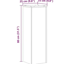 2-delt plantestativ i konstrueret træ | Farve: Brun | Størrelse: 25x25x80 cm