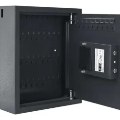 Digital pengeboks med elektronisk lås - Sikker opbevaring i stål | Farve: Grå | Størrelse: 30x10x36,5 cm