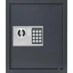 Digital pengeboks med elektronisk lås - Sikker opbevaring i stål | Farve: Grå | Størrelse: 30x10x36,5 cm