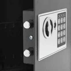 Digital pengeboks med elektronisk lås - Sikker opbevaring i stål | Farve: Grå | Størrelse: 30x10x36,5 cm