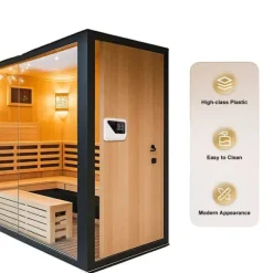 Digital Sauna Varmer Controller, 9KW, Temperaturinterval 40°C-105°C, Indendørs Kompatibilitet, Overophedningsbeskyttelse, 7-Tommer Skærm