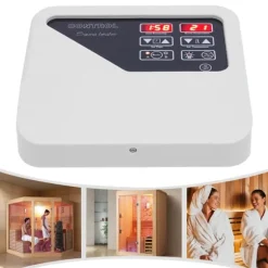 Digital Sauna Varmer Controller, 9KW, Temperaturinterval 40°C-105°C, Indendørs Kompatibilitet, Overophedningsbeskyttelse, 7-Tommer Skærm