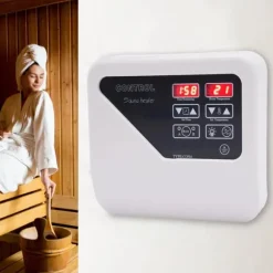 Digital saunastyring - Eksternt kontrolpanel - 3–9 kW - 220–240 V - Temperaturområde 40–105 °C - Lys maks. 60 W - Vægmonteret