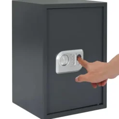 Digitalt pengeskab med elektronisk lås - Mørkegrå | Størrelse: 31x35x50 cm | Materiale: Stål