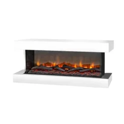 Disegno 90SW elektrisk vægpejs - hvid - 3-sidet elektrisk LED mood pejs - 1400 Watt varme - fjernbetjening