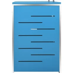 Dobbelt skraldespandsskjuler i rustfrit stål - Rummeligt design | Størrelse: 138x77,5x112,5 cm