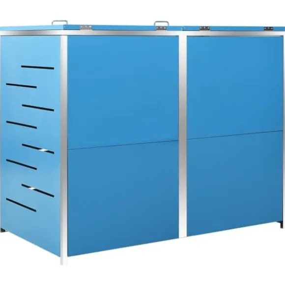 Dobbelt skraldespandsskjuler i rustfrit stål - Rummeligt design | Størrelse: 138x77,5x112,5 cm