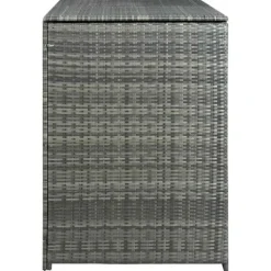 Dobbelt skraldespandsskjuler i polyrattan - Opbevaring | Farve: Grå | Størrelse: 148x77x111 cm