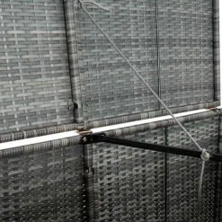 Dobbelt skraldespandsskjuler i polyrattan - Opbevaring | Farve: Grå | Størrelse: 148x77x111 cm