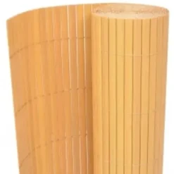 Dobbeltsidet havehegn - Vejrbestandigt PVC til terrasser og haver | Størrelse: 110x500 cm | Farve: Gul