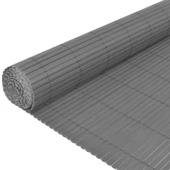 Dobbeltsidet havehegn i vejrbestandigt PVC | Størrelse: 90x500 cm | Farve: Grå
