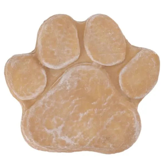 Dog Memorial Stone DIY Pawprint Lettering - Pet Grave Marker for Outdoor Garden - Sandy Yellow