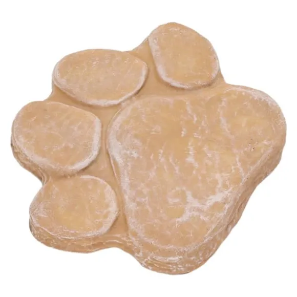 Dog Memorial Stone DIY Pawprint Lettering - Pet Grave Marker for Outdoor Garden - Sandy Yellow