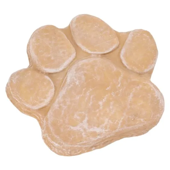 Dog Memorial Stone DIY Pawprint Lettering - Pet Grave Marker for Outdoor Garden - Sandy Yellow