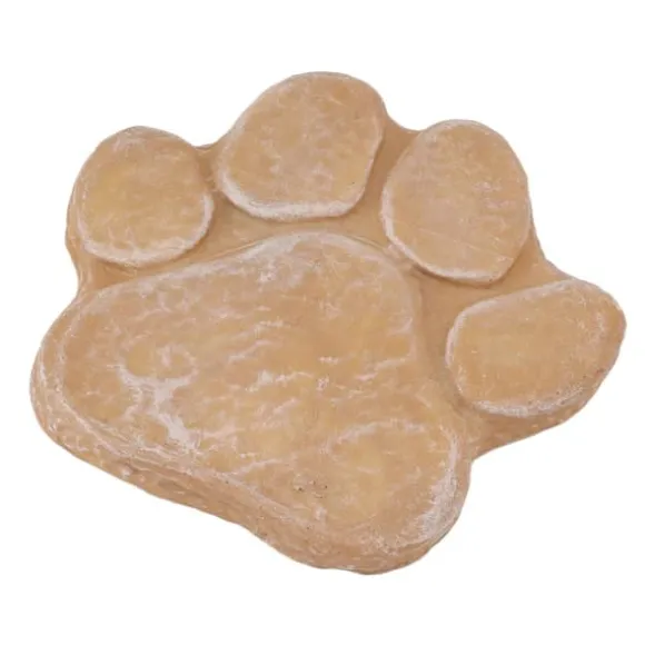 Dog Memorial Stone DIY Pawprint Lettering - Pet Grave Marker for Outdoor Garden - Sandy Yellow