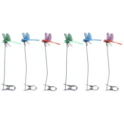 Dragonfly Clip Falske Dragonfly Stang Clips Naturligt organisk koncept 3D Dragonfly Have Decor til Familie Have Potte Blomster Plænehus Statue 6 Stk | CDON