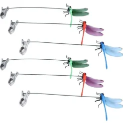 Dragonfly Clip Falske Dragonfly Stang Clips Naturligt organisk koncept 3D Dragonfly Have Decor til Familie Have Potte Blomster Plænehus Statue 6 Stk | CDON