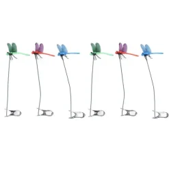 Dragonfly Clip Falske Dragonfly Stang Clips Naturligt organisk koncept 3D Dragonfly Have Decor til Familie Have Potte Blomster Plænehus Statue 6 Stk | CDON