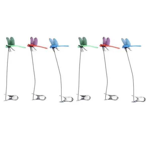 Dragonfly Clip Falske Dragonfly Stang Clips Naturligt organisk koncept 3D Dragonfly Have Decor til Familie Have Potte Blomster Plænehus Statue 6 Stk | CDON