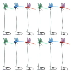 Dragonfly Clip Falske Dragonfly Stang Clips Naturlig organisk koncept 3D Dragonfly Have Decor til Familie Have Potte Blomster Plænehus Statue 12 Stk | CDON