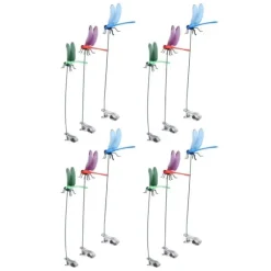 Dragonfly Clip Falske Dragonfly Stang Clips Naturlig organisk koncept 3D Dragonfly Have Decor til Familie Have Potte Blomster Plænehus Statue 12 Stk | CDON