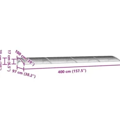 Dørbaldakin i polycarbonat 400x100 cm | Farve: Sort