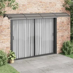Dørbaldakin i polycarbonat - Beskyt din dør mod vejr | Størrelse: 400x75 cm | Farve: Sort