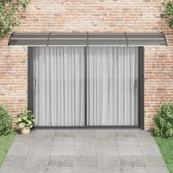 Dørbaldakin i polycarbonat - Beskyt din dør mod vejr | Størrelse: 400x75 cm | Farve: Sort
