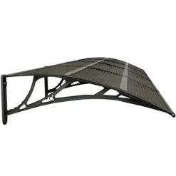 Dørbaldakin i polycarbonat - Beskyt din dør mod vejr | Størrelse: 400x75 cm | Farve: Sort