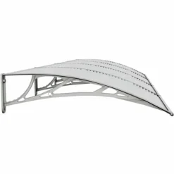 Dørbaldakin i polycarbonat - Beskytter døren mod vejr | Størrelse: 350x100 cm | Farve: Grå