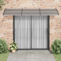 Dørbaldakin i polycarbonat - Slidstærk beskyttelse til dør | Størrelse: 300x100 cm | Farve: Sort