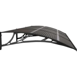 Dørbaldakin i polycarbonat - Slidstærk beskyttelse til dør | Størrelse: 300x100 cm | Farve: Sort