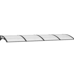 Dørbaldakin i polycarbonat - Beskyt din dør mod vejr | Størrelse: 350x100 cm | Farve: Sort