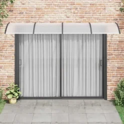 Dørbaldakin i polycarbonat - Beskyt din dør mod vejr | Størrelse: 350x100 cm | Farve: Sort