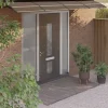 Dørbaldakin i polycarbonat - Vejrbestandig beskyttelse | Størrelse: 350x75 cm | Farve: Sort