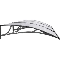 Dørbaldakin i polycarbonat - Vejrbestandig og robust konstruktion | Størrelse: 300x100 cm | Farve: Sort