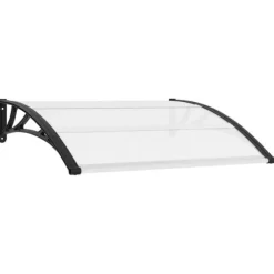 Dørbaldakin i polycarbonat - Vejrbestandig dørudhæng | Størrelse: 120x75 cm | Farve: Sort & Transparent