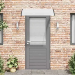 Dørbaldakin i polycarbonat - Vejrbestandig dørudhæng | Størrelse: 120x75 cm | Farve: Sort & Transparent