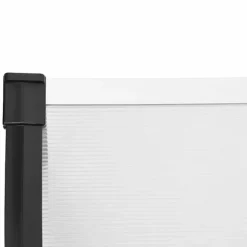 Dørbaldakin til beskyttelse mod vejr - Polycarbonat, Sort & Transparent | Størrelse: 199x90 cm