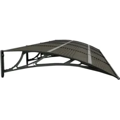 Dørbaldakin 400x100 cm - Polycarbonat | Farve: Sort | Størrelse: 400x100 cm