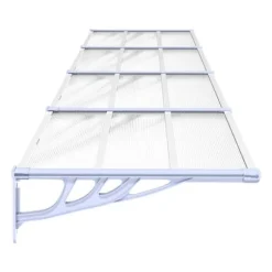 Dørbaldakin 396x90 cm i polycarbonat | Farve: Grå/Transparent | Størrelse: 396x90 cm
