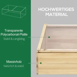 Drivbænk i gran 100x50x35 cm, PC-plade, natur – drivhus/plantelåda