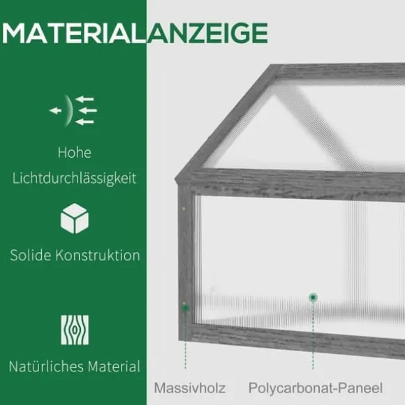 Drivbænk i træ 90x52x49,5 cm, lysgennemtrængeligt låg, vinterbestandig – grå