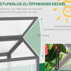 Drivbænk i træ 90x52x49,5 cm, lysgennemtrængeligt låg, vinterbestandig – grå