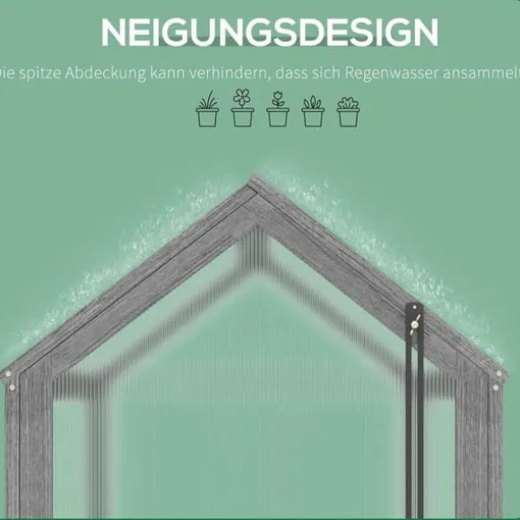 Drivbænk i træ 90x52x49,5 cm, lysgennemtrængeligt låg, vinterbestandig – grå