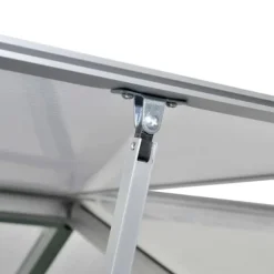 Drivhus 3,46 m² - Forstærket aluminium med polykarbonat | Farve: Aluminium | Størrelse: 3,46 m²