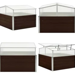 Drivhus 100 x 100 x 85 cm galvaniseret stål brun - Drivhus - Drivhuse - Home & Living